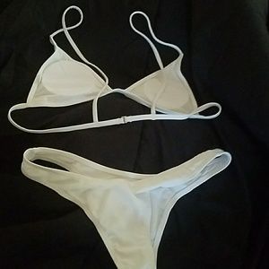 Hi cut white bikini
